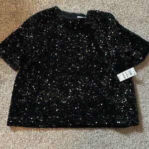 Sequence black dress top